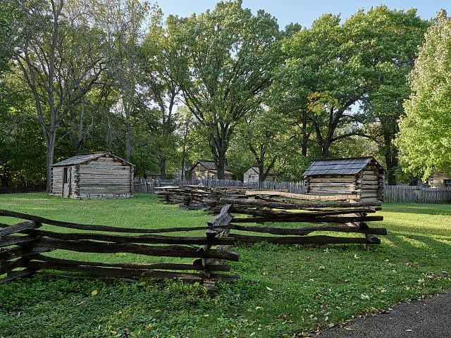 Cabins Lincolns New Salem State Historic Site, near Petersburg, Illinois.