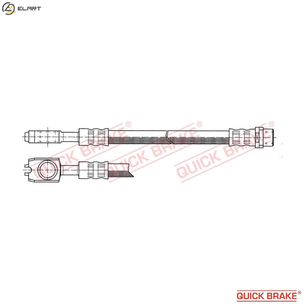 BRAKE HOSE 50.041 FOR VW BGW/BHW 2.0L ALT/AUZ/ASU/AZM 2.0L AEB/AUG/ATW 1.8L 4cyl