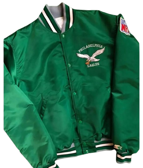 Philadelphia Eagles Bradley Cooper Green bomber satin Jacket FREE SHIPPING