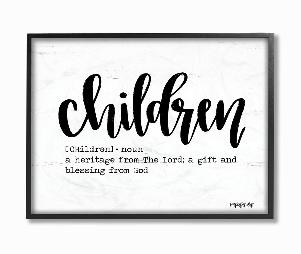 The Room by Stupell Children Definition Black and White Script Typography wit...