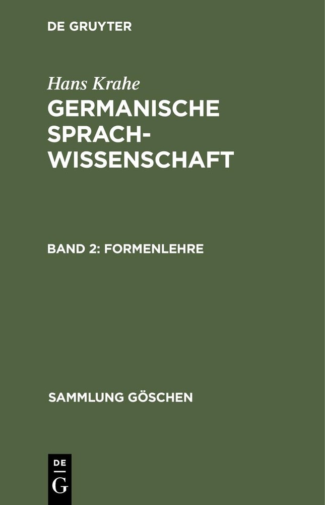Hans Krahe Formenlehre (Hardback) Sammlung Göschen
