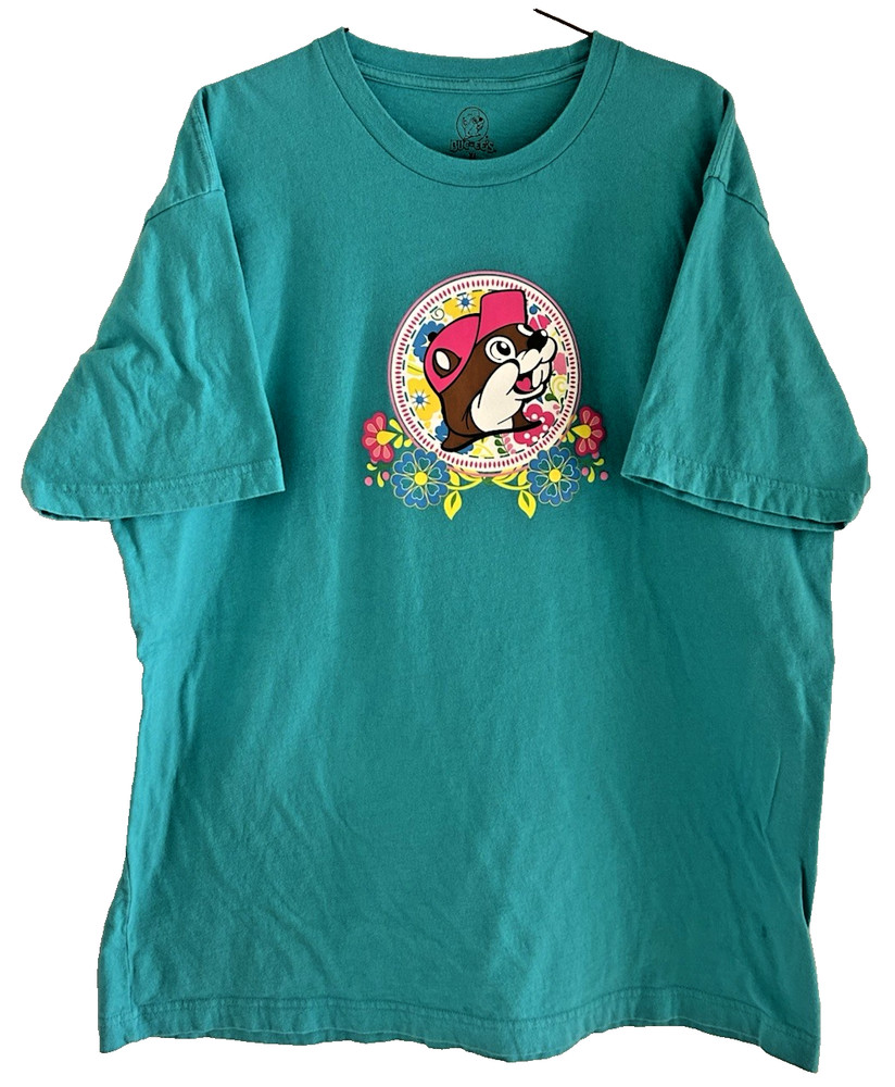 Buc-ee's Womens Short Sleeve Graphic Shirt Enjoy Every Moment X-Large turquoise