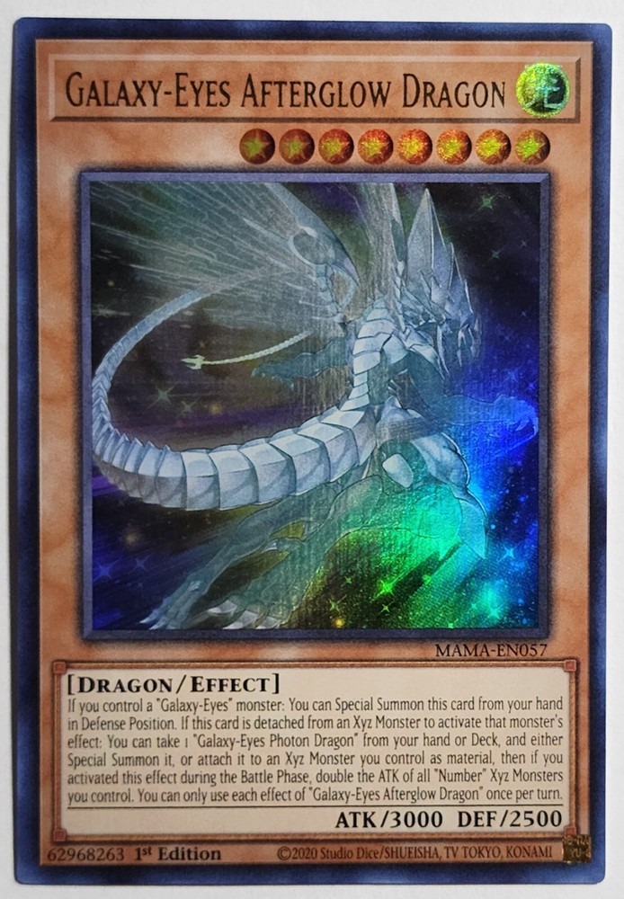 Yugioh Galaxy-Eyes Afterglow Dragon MAMA-EN057 Ultra Rare 1st Edition NM