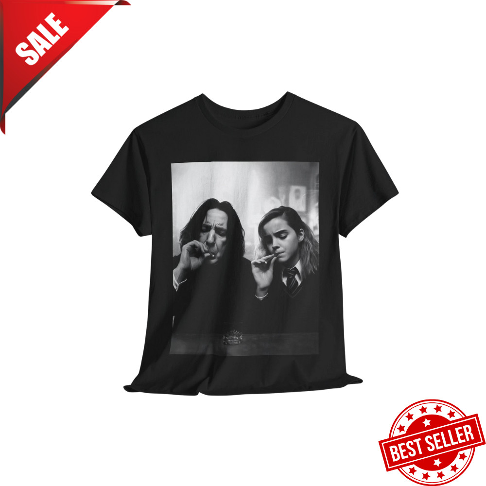Harry Potter Fan Unisex Tee, Hermione and Snape Drinking and Smoking Shirt