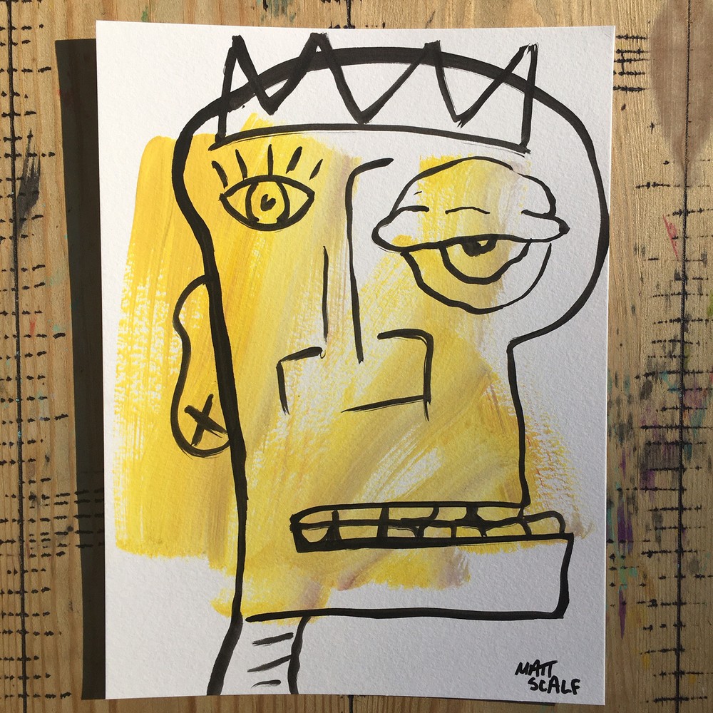 Matt Scalf Face Abstract Street Pop Art Graffiti ORIGINAL PAINTING 9x12 Modern