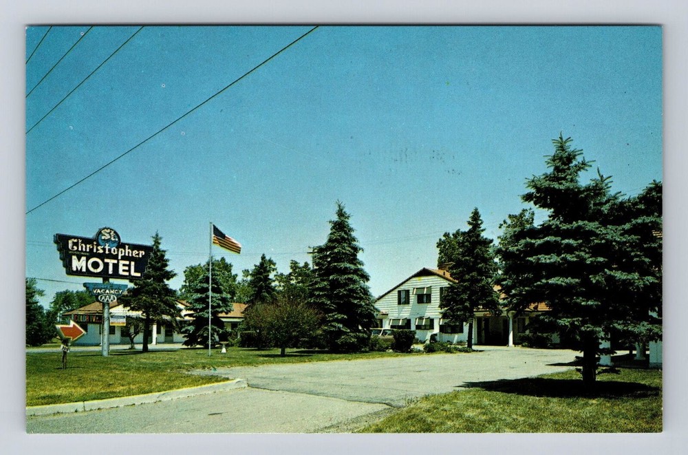 Bloomfield Hills MI-Michigan, St Christopher Motel, Advertising Vintage Postcard