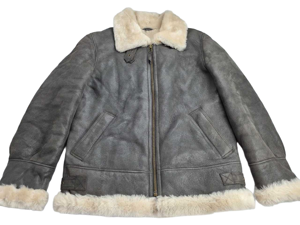Men's Overland Classic Sheepskin B-3 Bomber Full Zip Sheepskin Shearling Jacket