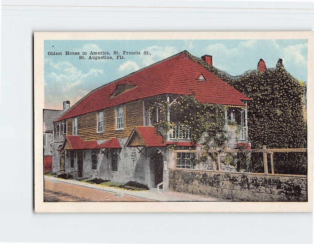 Postcard Oldest House in America St. Augustine Florida USA