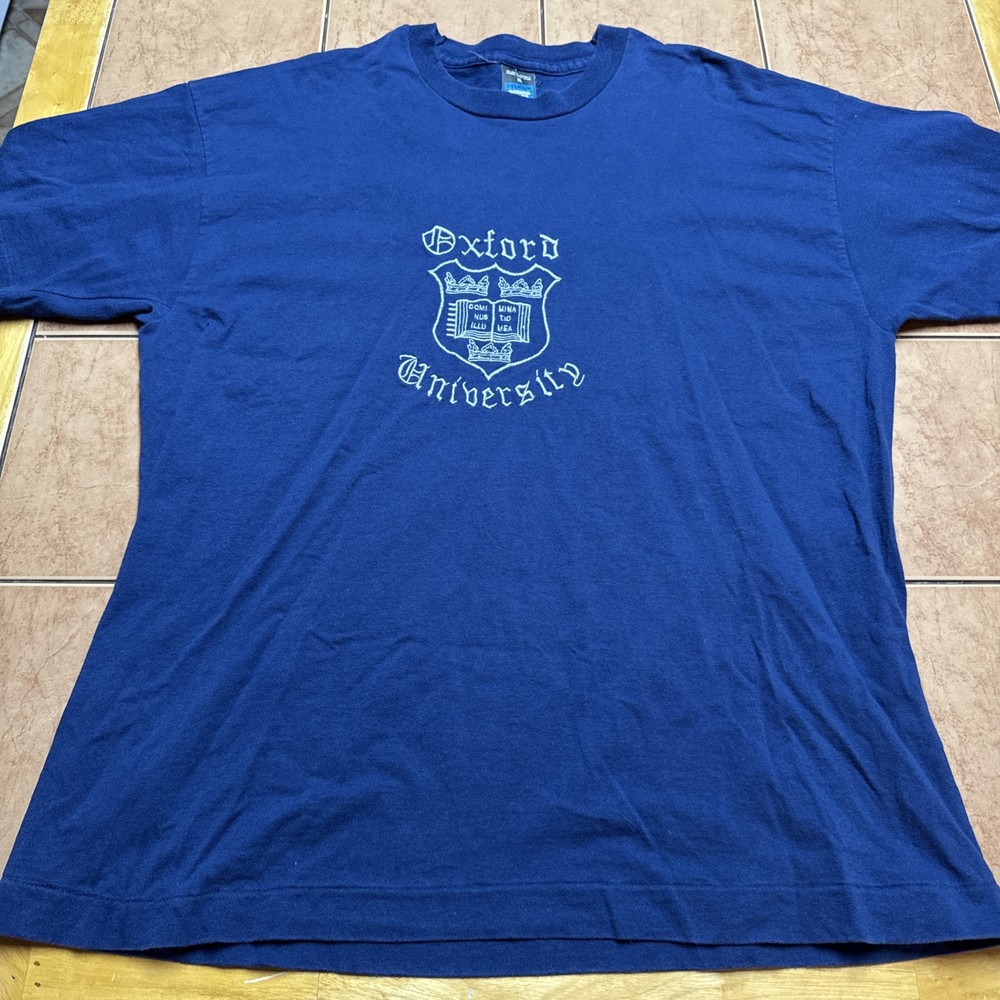 Vintage 80s Screen Stars Oxford University Single Stitch T-Shirt Sz XL USA Made
