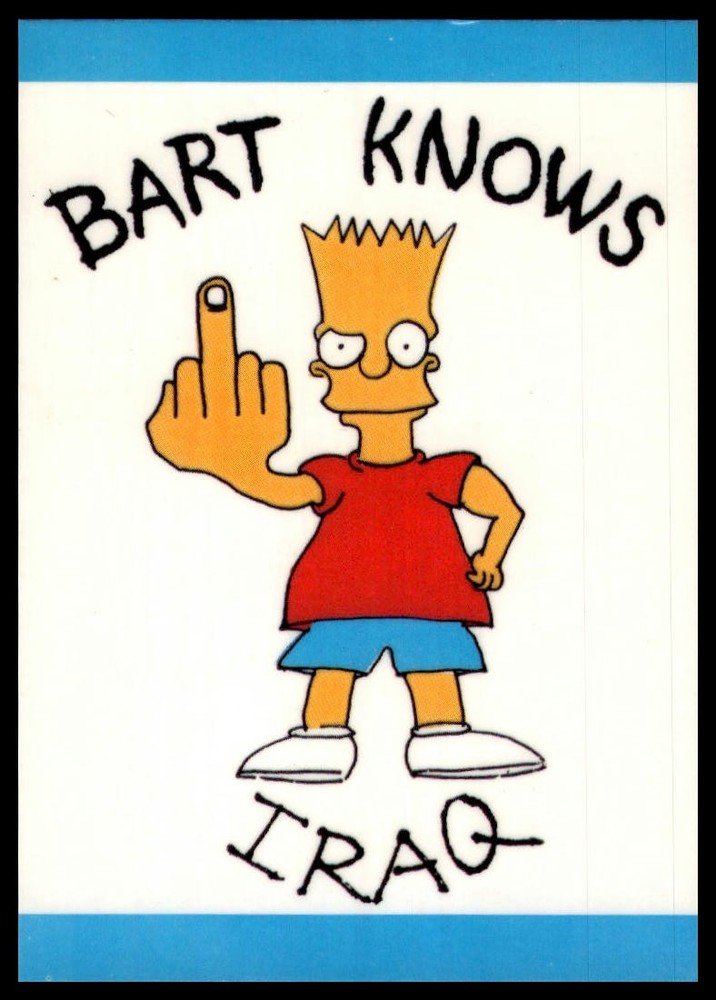 1990 Topps The Simpsons Bart Knows Iraq Attack