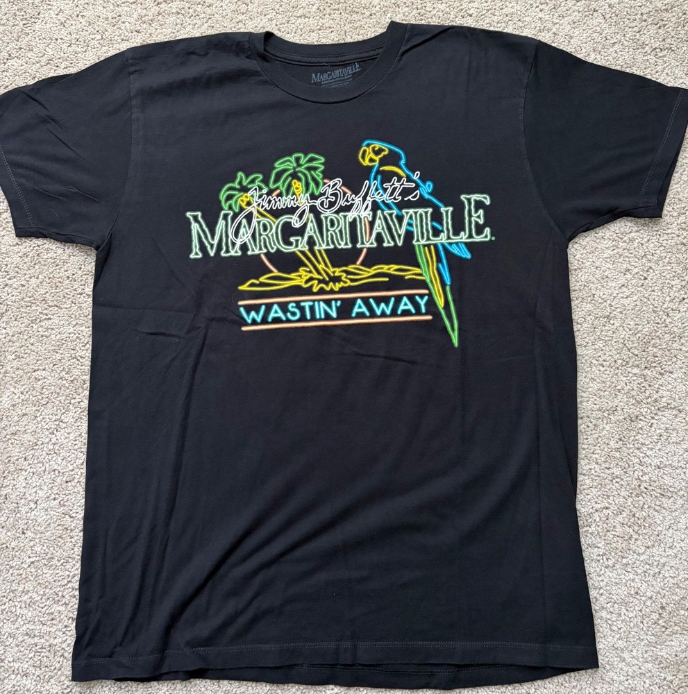 Jimmy Buffett Margaritaville T-shirt NWOT Large Neon/Black
