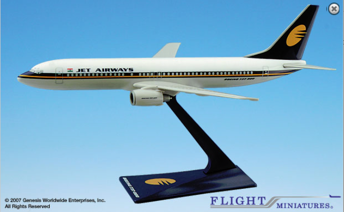 Flight Miniatures Jet Airways (93-Cur) 737-800 1:200 Scale Airplane Model