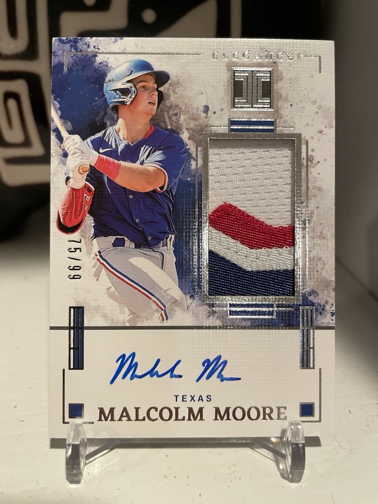 2025 Panini Impeccable Malcolm Moore Patch Auto /99 On Card Texas Rangers