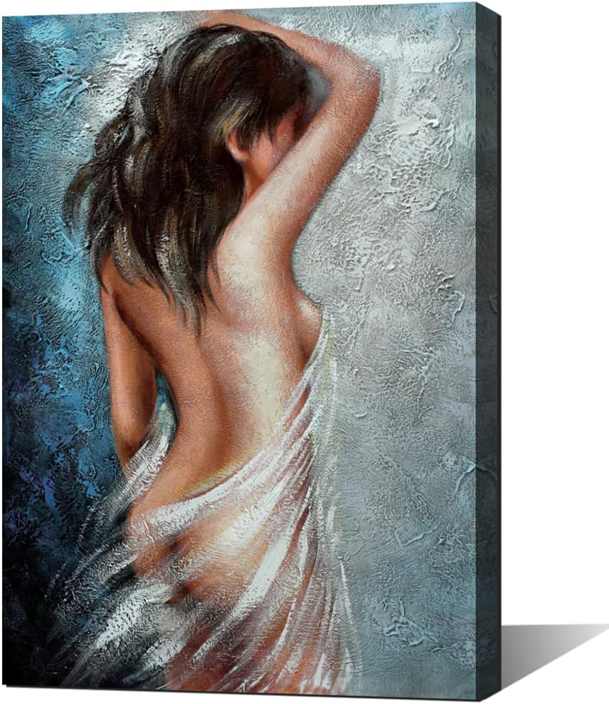 Abstract Woman Canvas Art Print Framed Wall Decor for Girls Bedroom-image