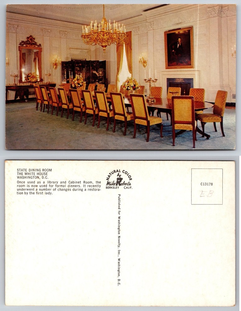 State Dining Room The White House Washington DC Mike Roberts Postcard