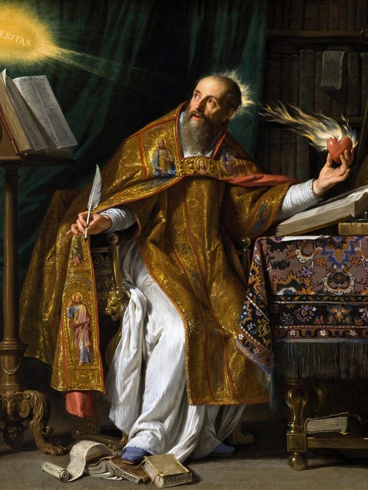 Wall Art Print Painting of Saint Augustine of Hippo in his studio. by Vernon ...