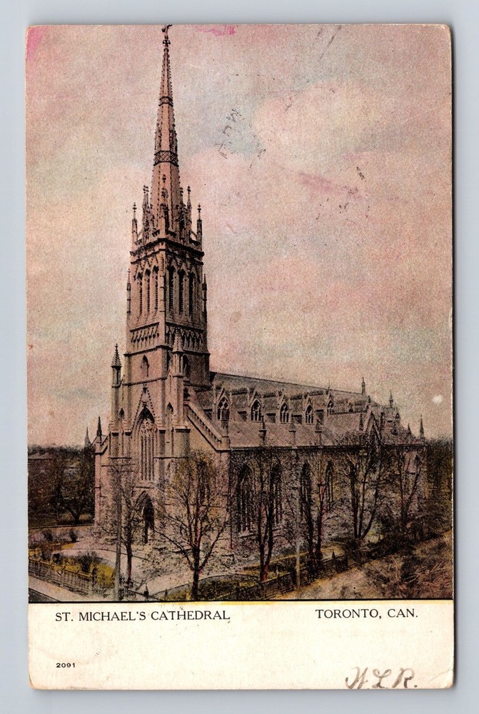 Toronto Ontario Canada, St. Michael's Cathedral, Vintage c1908card