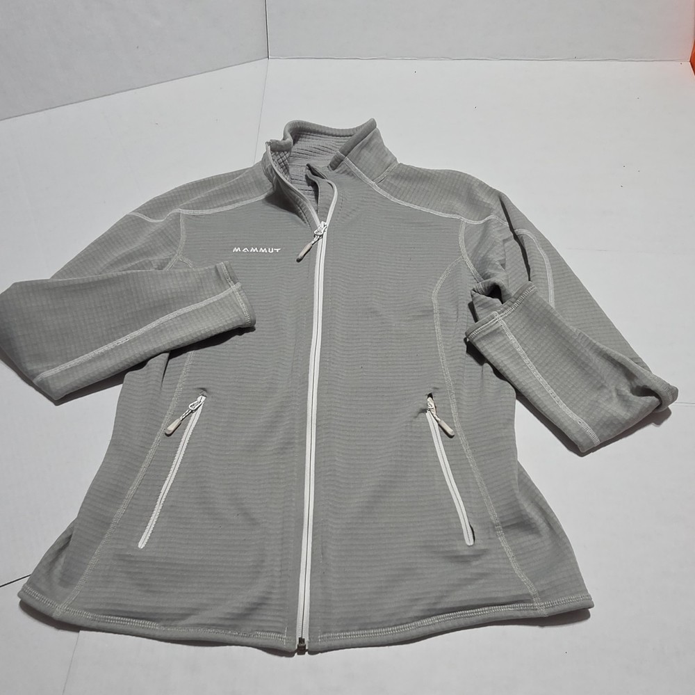 Mammut Polartec Women's Gray Fleece Full Zip Jacket Zipped Pockets Size L