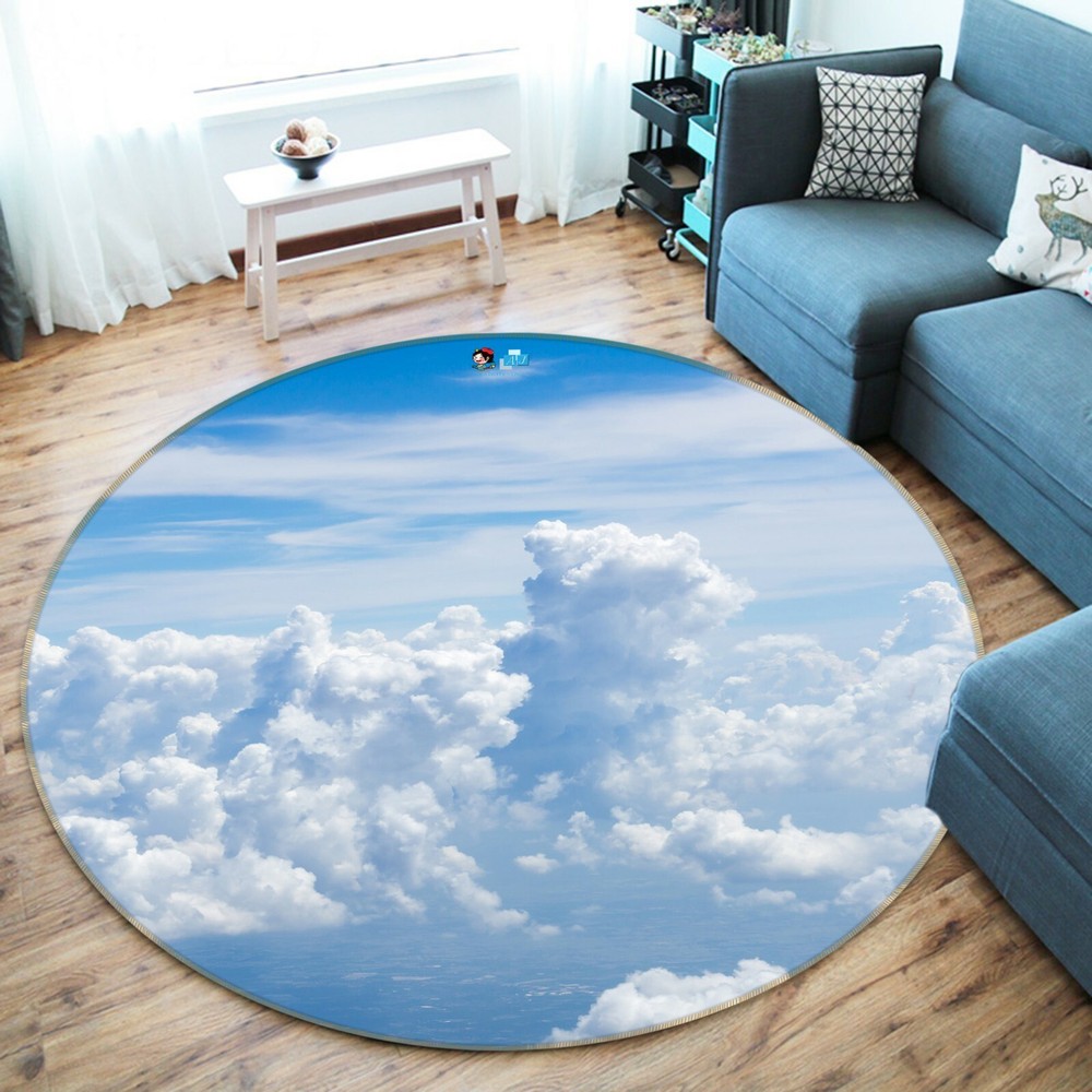 3D Blue Sky White Clouds NAO4453 Game Rug Mat Elegant Photo Carpet Mat Fay