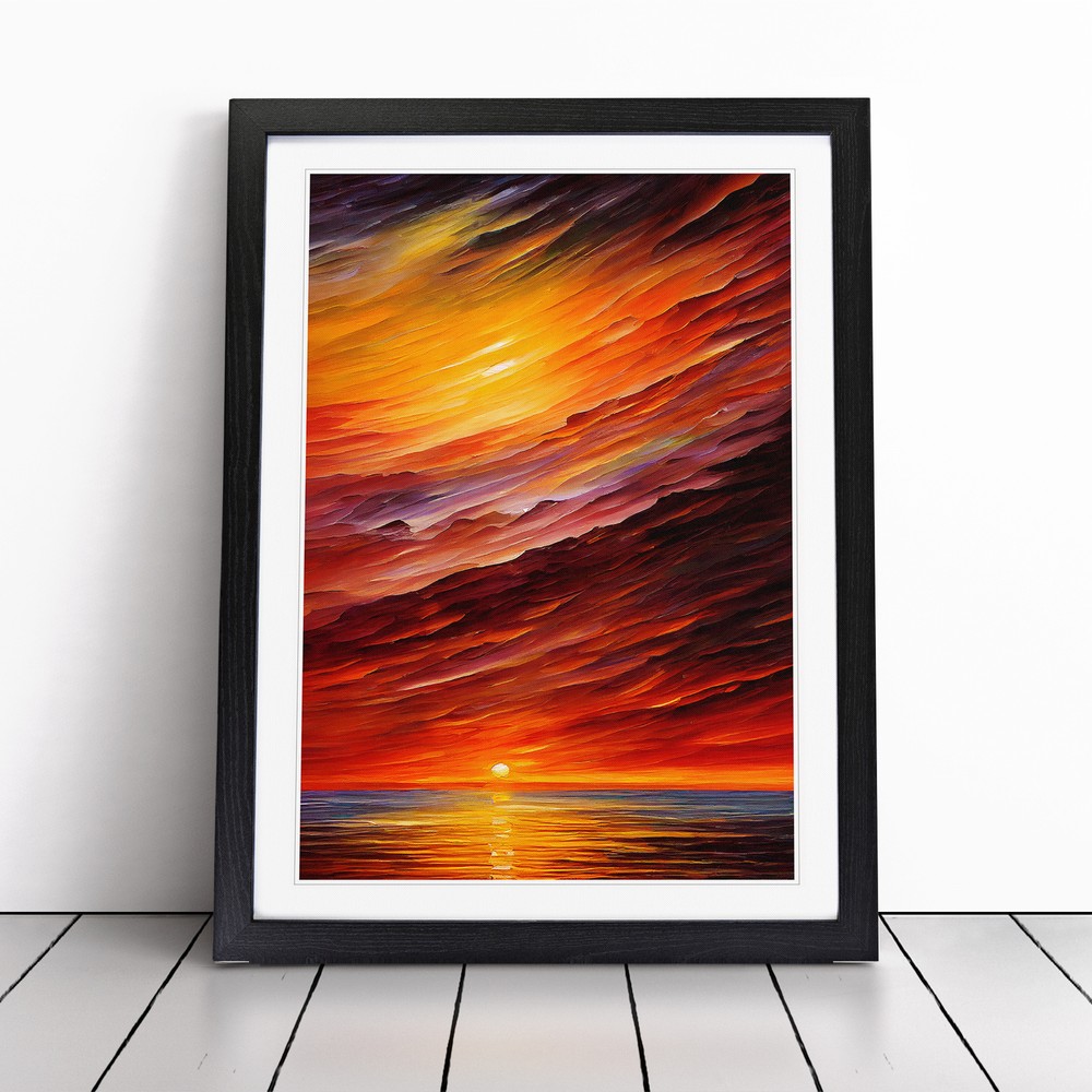 Ocean Sunset View No.1 Wall Art Print Framed Canvas Picture Poster Decor