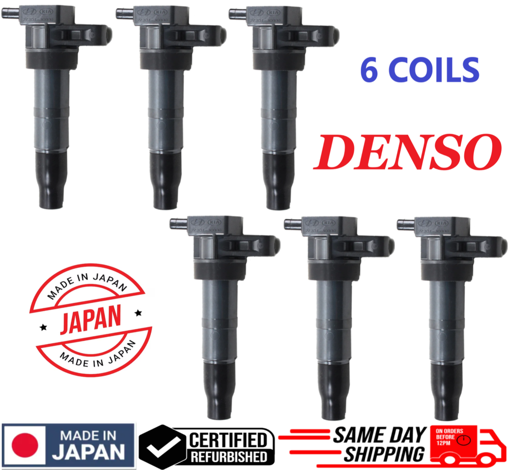 OEM x6 Ignition Coils For 2010-2019 Hyundai & Kia V6, 27301-3C000, GENUINE SET