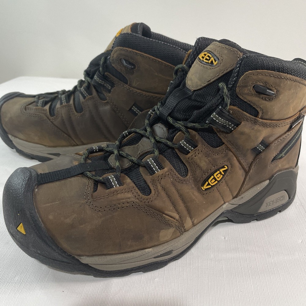 Keen Steel Toe Work Boots for Men Size 9D Brown Black ASTM F2413-18 Safety Shoes