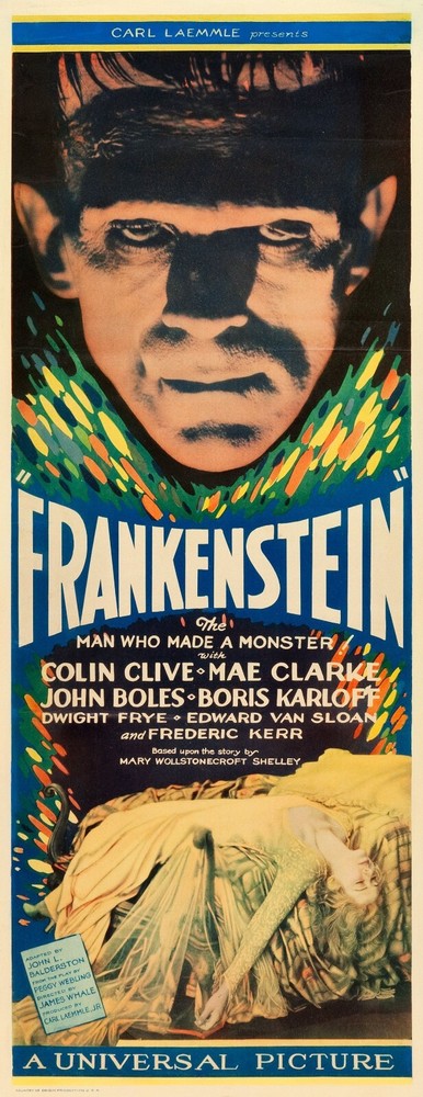 FRANKENSTEIN 1931 US insert poster 14x36
