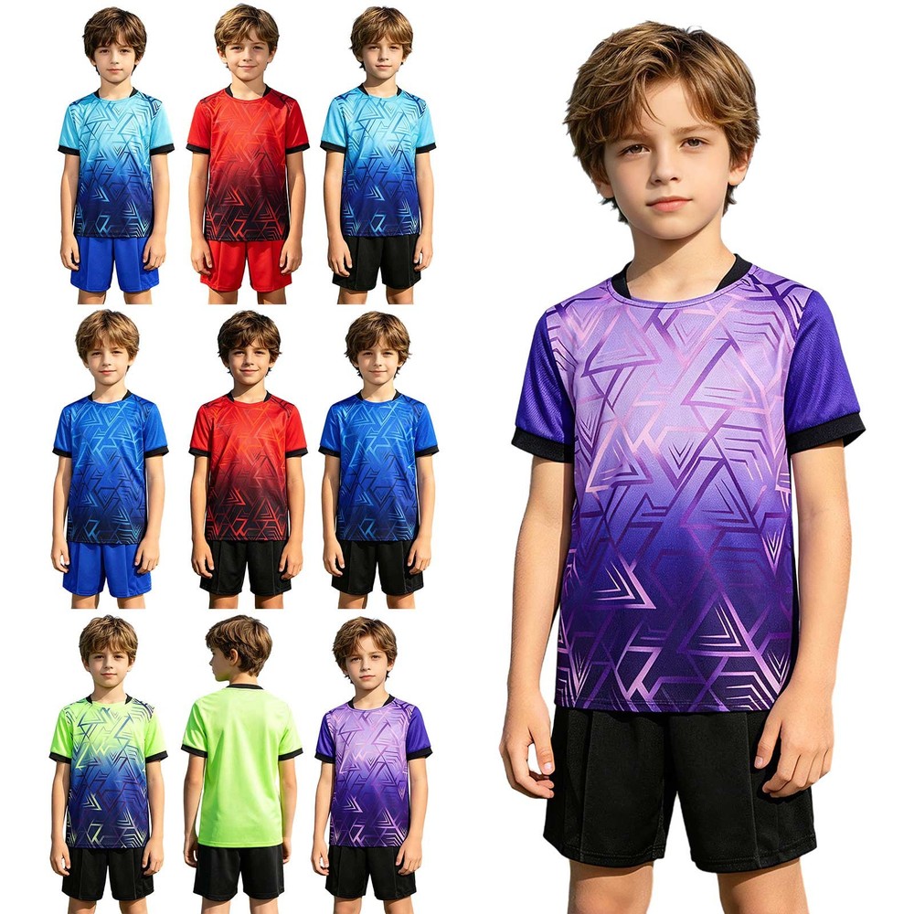 Kid Boys Soccer Jersey T-shirt with Shorts Basketball Football Tracksuit Clothes