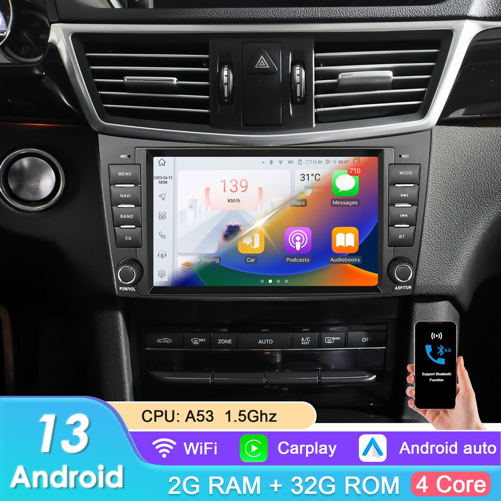 Android 13 For Mercedes Benz E-Class W211 E200 E350 W219 CarPlay Radio Head Unit