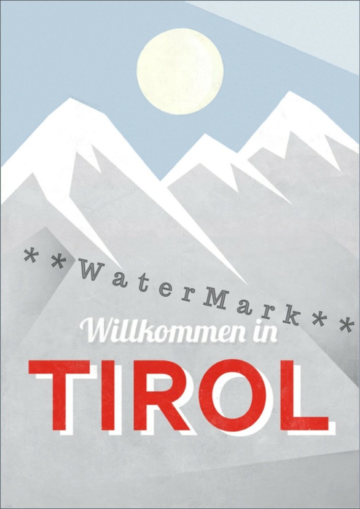 Ski Austria 1950 Willkommen Tirol Vintage Poster Print Retro Style Travel Art