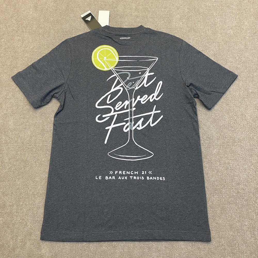 adidas Shirt Adult Small PARIS Martini French 21 Le Bar Aux Trois Bandes Logo