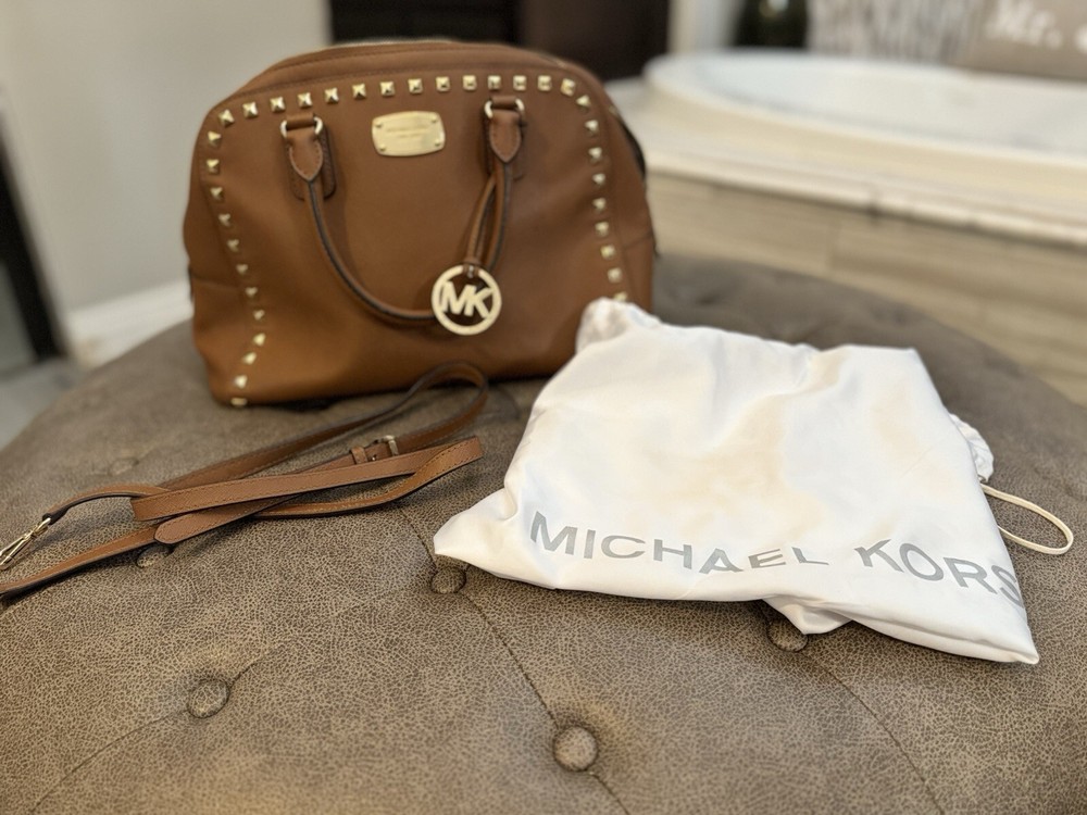 Michael Kors Saffiano Leather Studded Luggage Tote