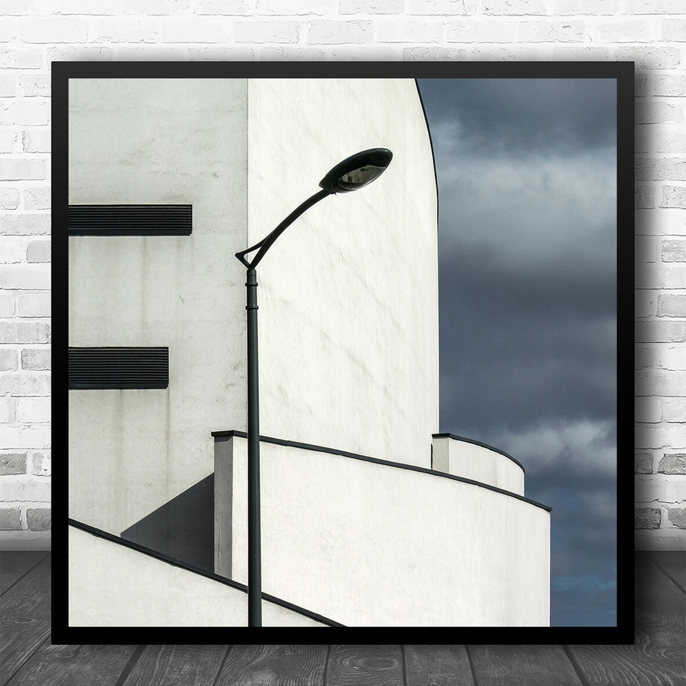 Architecture Lamp Street Light Post Minimal Modern Square Wall Art Print