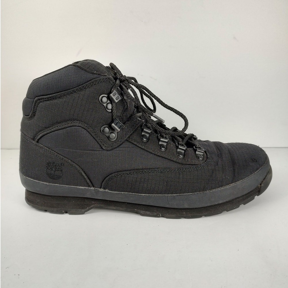 Timberland Euro Hiker Mid Black Hiking Boots for Men Size 13