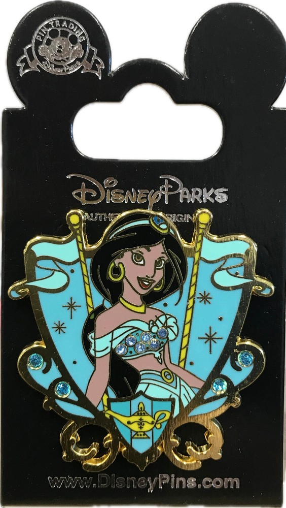 Trading Pin - Disney Disneyland Park - Princess Aladdin Jasmine Shield Crest