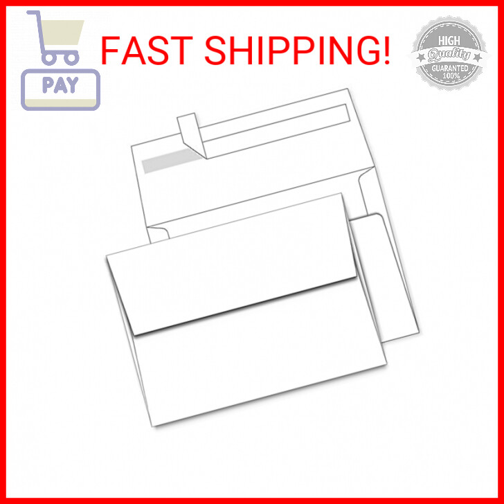 A7 Printable White Envelopes 5x7 100 Pack Quick Self Seal,for 5x7 Cards Perfect