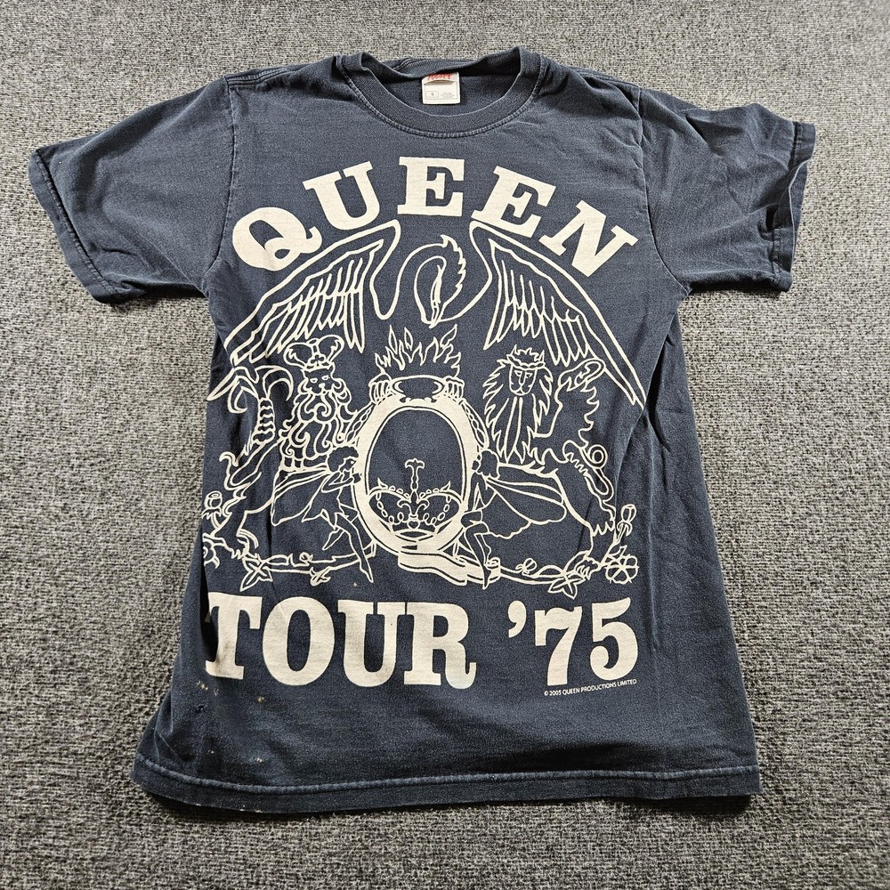 Vintage Queen Shirt Mens Small Black Tour '75 Graphic Band Tee 2005 Rock Music