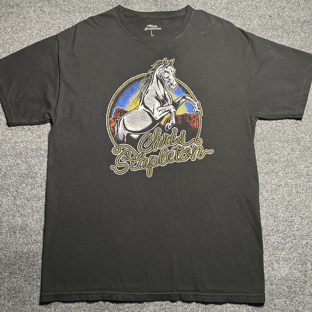Chris Stapleton T-Shirt Black Adult L Large Rodeo Cowboy Country Music Tee