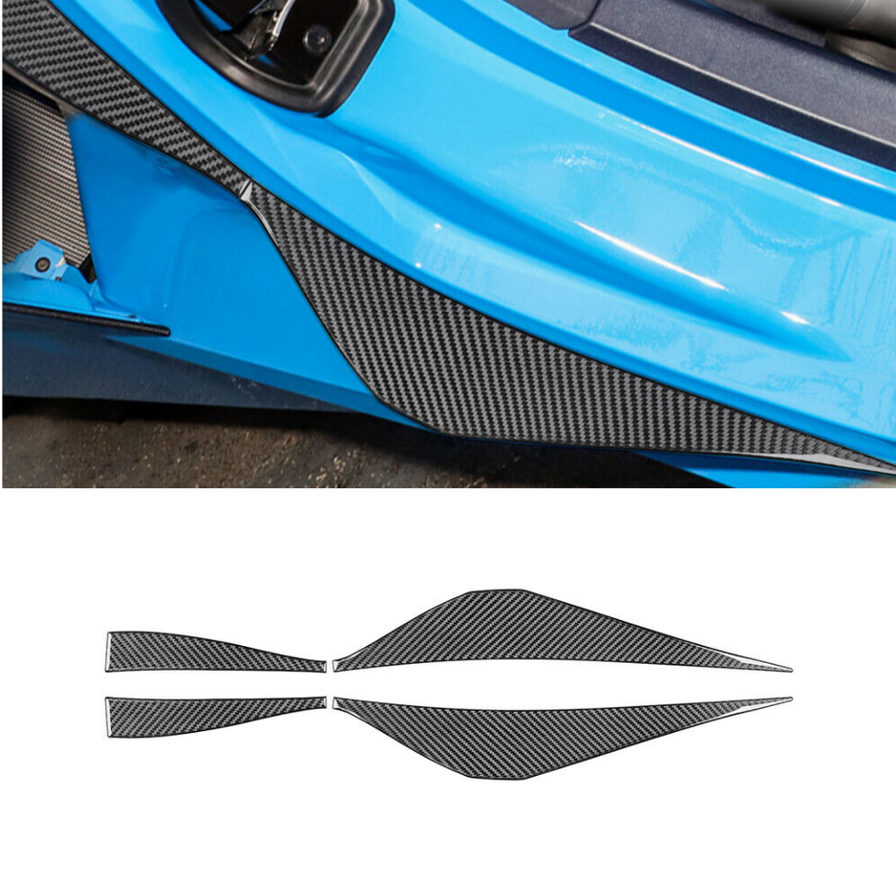 For Corvette C8 2020-2024 Carbon Fiber Car Door Armrest Side Cover Trim 4Pcs