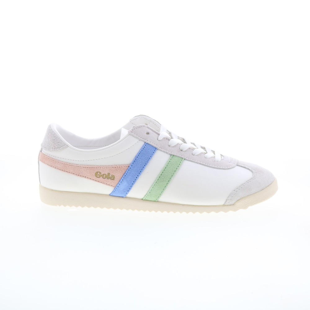 Gola Bullet Trident CLA412 Womens White Suede Lace Up Lifestyle Sneakers Shoes