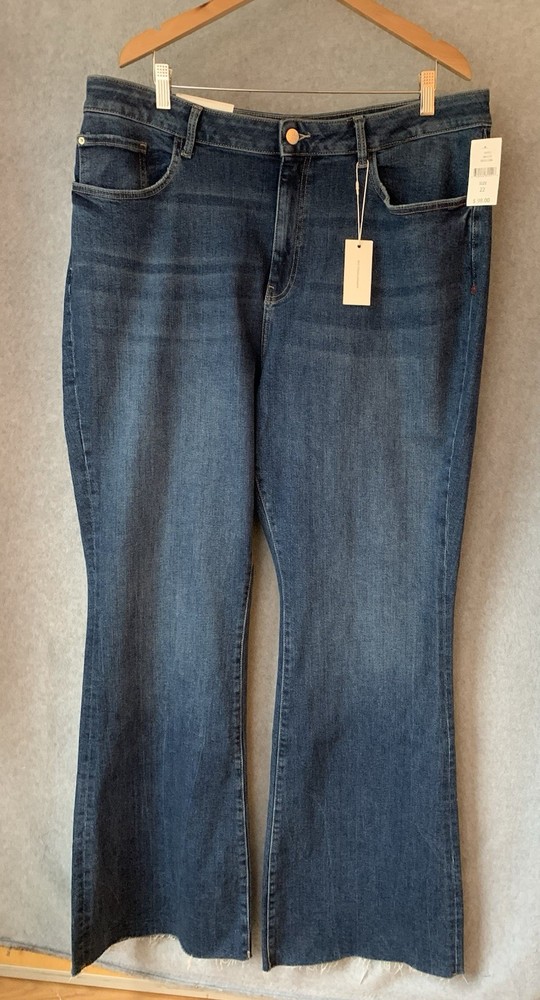 Warp Weft Jeans Womens Size 22 Plus Blue Dark Wash Mia Miami Flare Bootcut NWT