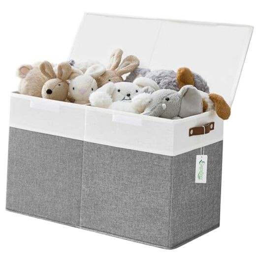 Large Collapsible Baby Toy Storage Box with Lids - Sturdy Organizer