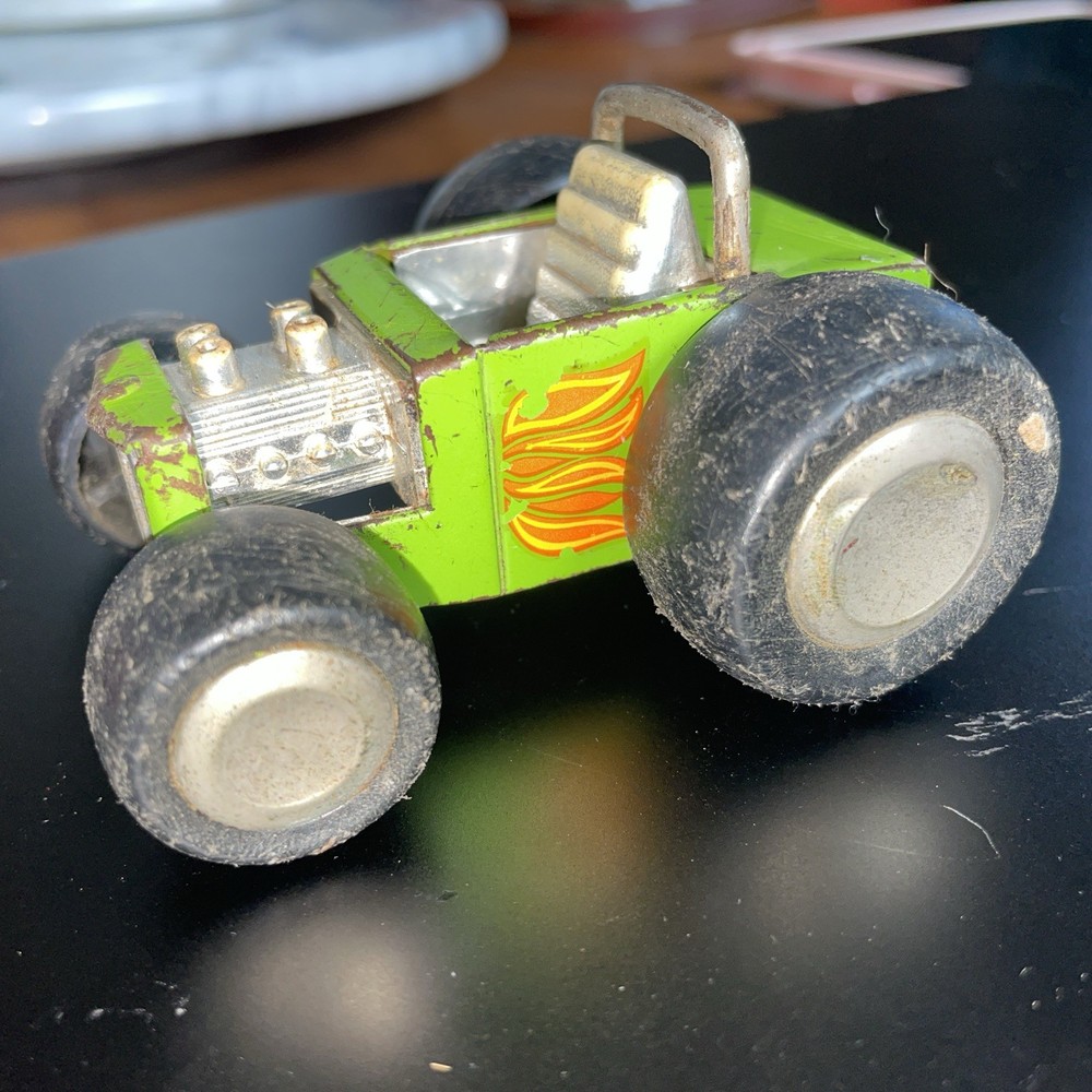 Vintage Buddy L Roadster  Steel Hot Rod Car Green Dune Buggy Dragster