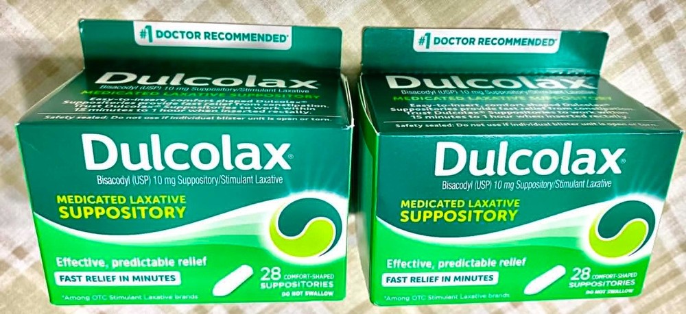 X2 Dulcolax Bisacodyl 10mg Laxative Suppositories 48 total sup. exp.5/28