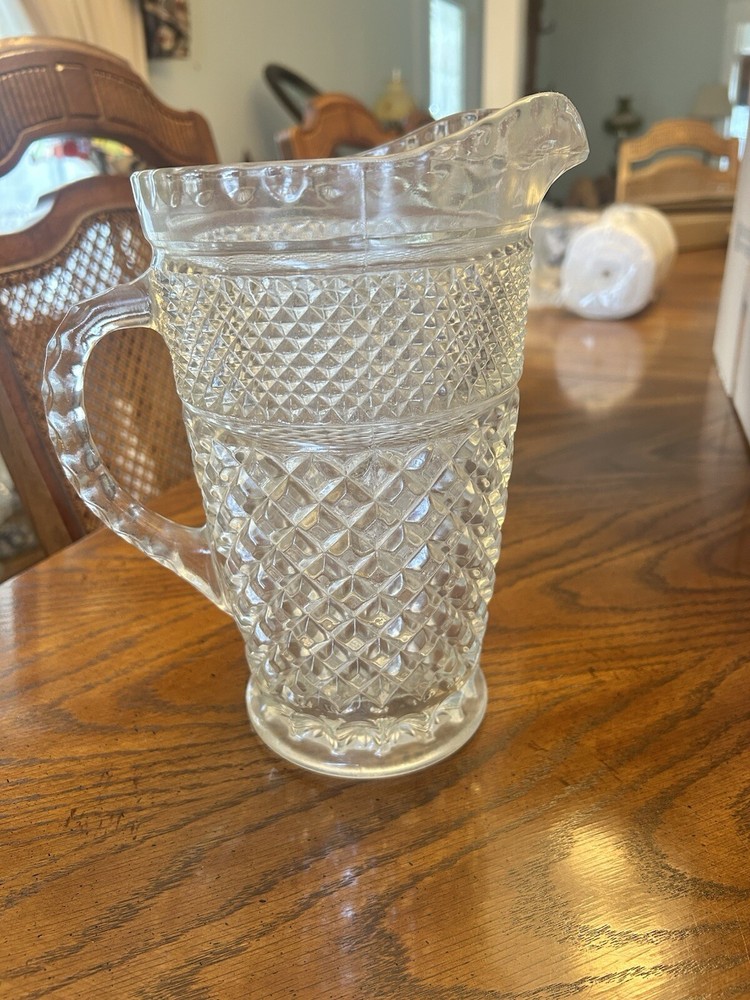 Vintage 1940s Wexford Anchor Hocking Lead Crystal Water Pitcher