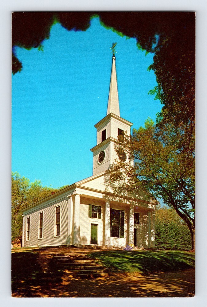 Postcard Massachusetts Sturbridge MA Old Meeting House 1960s Unposted Chrome