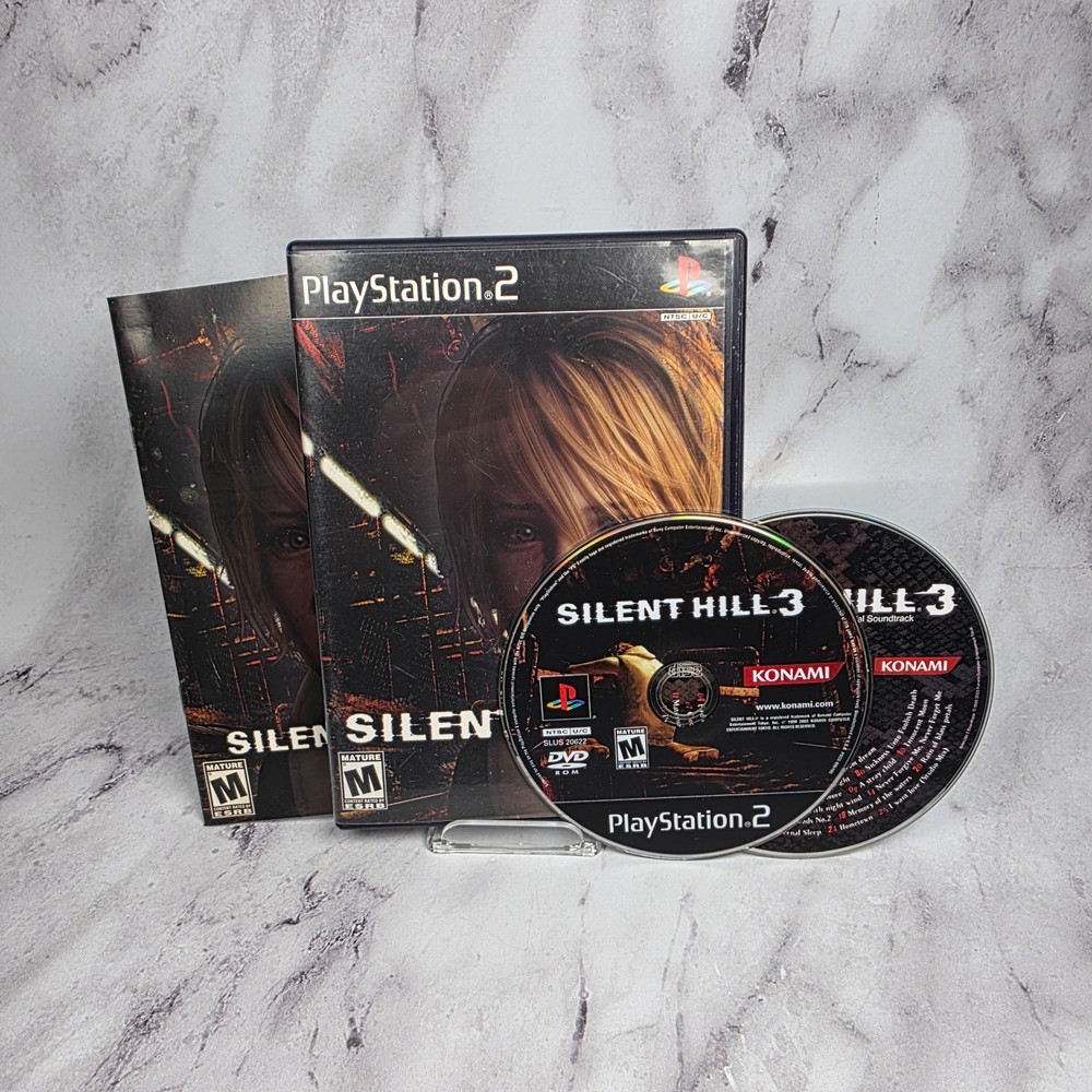 Silent Hill 3 (PlayStation 2, PS2, 2003) CIB W/Soundtrack Manual TESTED Discs NM