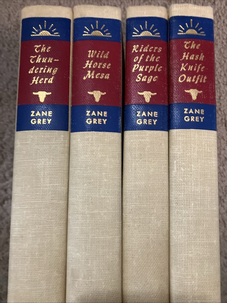 Lot of 4 Vintage Zane Grey Hardcover Novels from 1945-1960