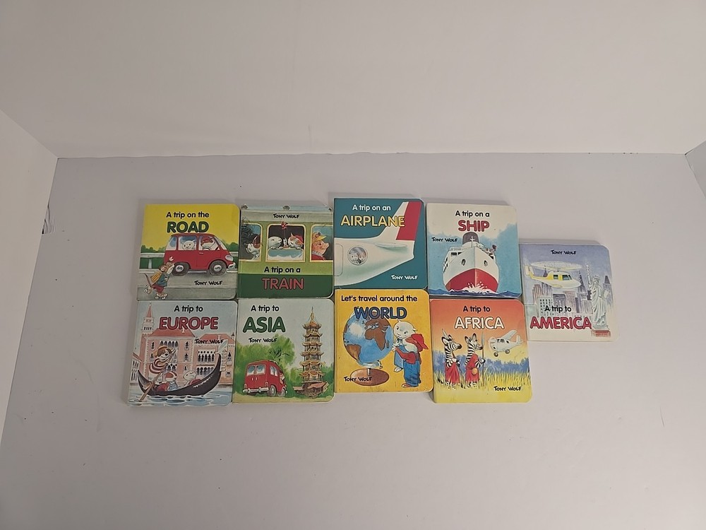 Tony Wolf A Trip To / A Trip On Mini Book Set – 9 Vintage Travel HC OOP