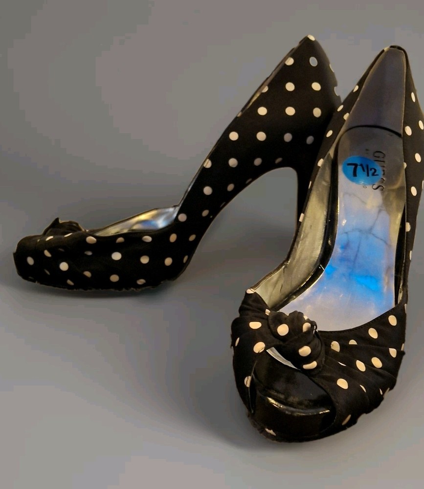 Guess Polka-dot Peep Toe Heels